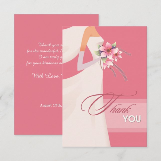 Bride Silhouette-Möhippa Card Tack Kort (Fram/baksida)