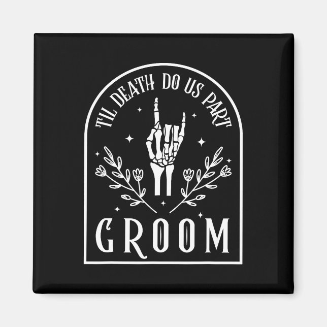 Bride Skeleton Gothic Halloween Förlovning Bröllop Magnet (Framsidan)
