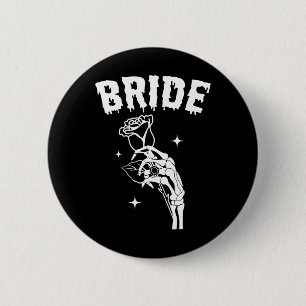 Bride Skeleton Hand Bröllop Halloween Par Matc Knapp
