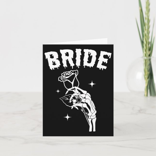 Bride Skeleton Hand Bröllop Halloween Par Matc Kort (Framsida)