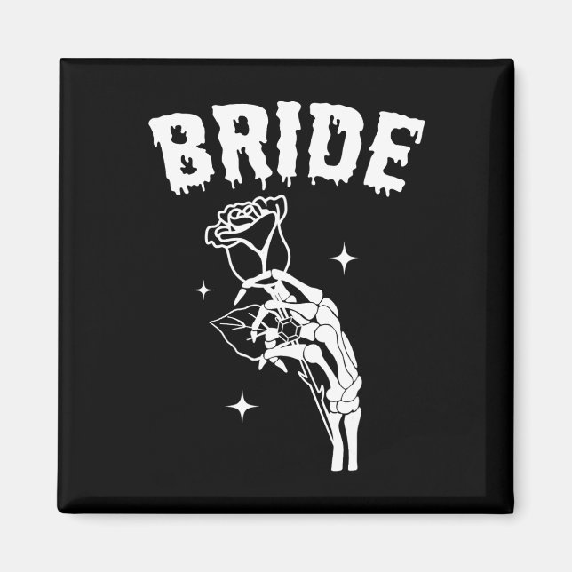 Bride Skeleton Hand Bröllop Halloween Par Matc Magnet (Framsidan)
