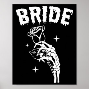 Bride Skeleton Hand Bröllop Halloween Par Matc Poster