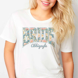 BRIDE Skyline Blue Retro Floral T Shirt
