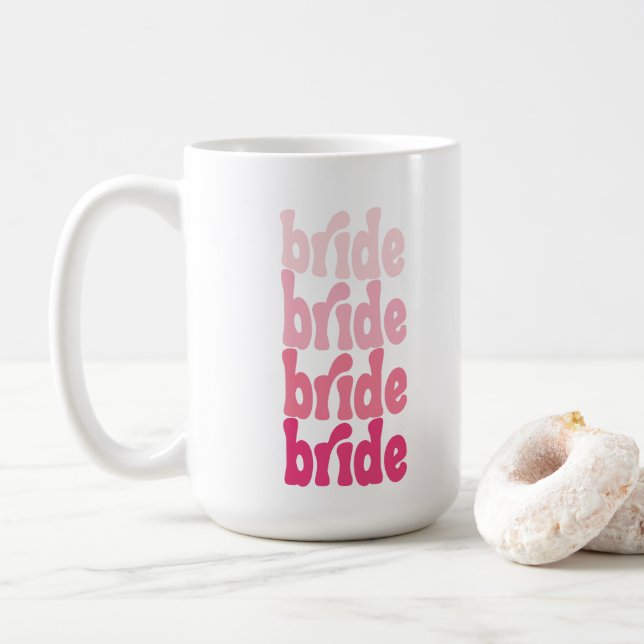Bride Söt rosa, personlig med namn Kaffemugg (Med munk)