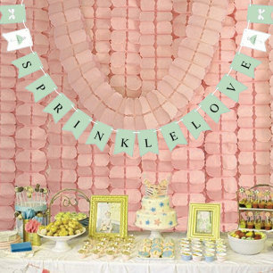 BRIDE Sprinkle Kärlek Sage Grönt Möhippa Party Vimplar