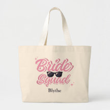Bride Squad Anpassningsbar Tote Bag för Bridesmaid