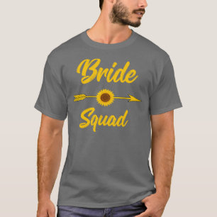 Bride Squad Bachelorette Brudens sida Solros Fl T Shirt