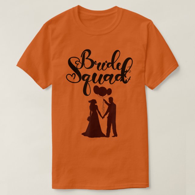 Bride Squad Bride and Groom Tees Bröllop Anniversa T Shirt (Design framsida)