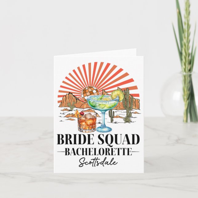 Bride Squad Bridesmaid Bride Scottsdale Bacheloret Kort (Framsida)