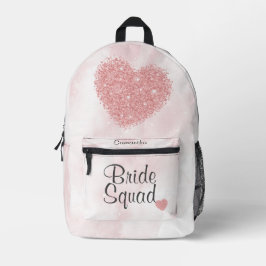 Bride Squad Bridesmaid Rosa Prated Backpack