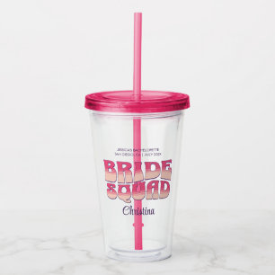 Bride Squad Bridesmaid Shock rosa Take Away Mugg