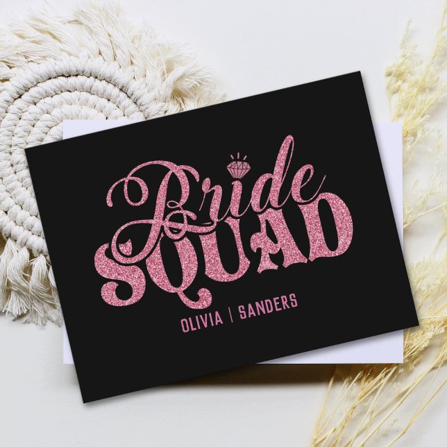 Bride Squad Bright Pink Helg Vykort (Skapare uppladdad)