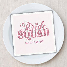 Bride Squad Bright Pink Pappersservett