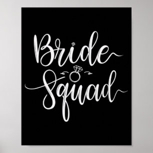Bride Squad Bröllop Team Möhippa Bachelorette Part Poster