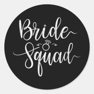 Bride Squad Bröllop Team Möhippa Bachelorette Part Runt Klistermärke