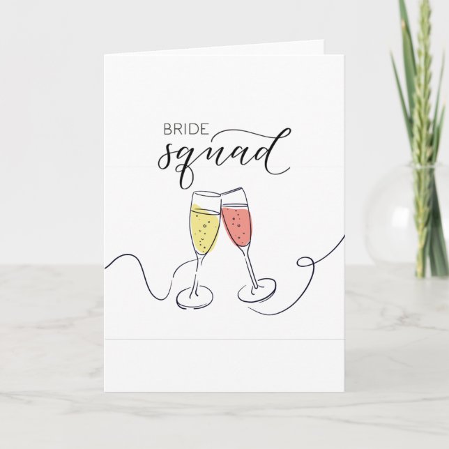 Bride Squad Champagne Toast Card Kort (Framsida)