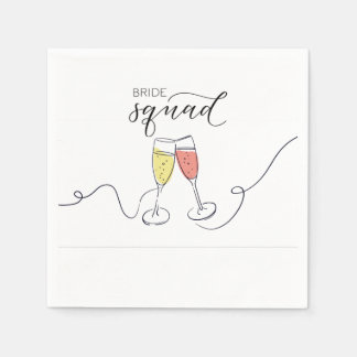 Bride Squad Champagne Toast Napkins Pappersservett