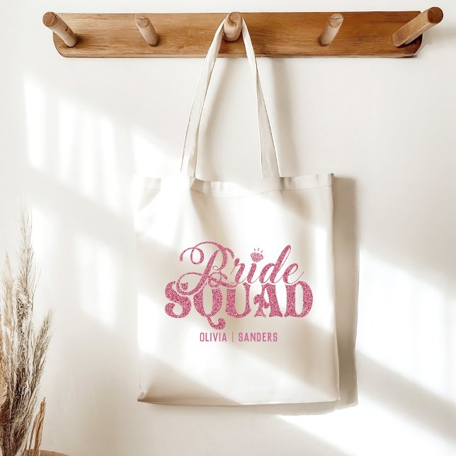 Bride Squad Cute Bright Pink  Tygkasse (Skapare uppladdad)