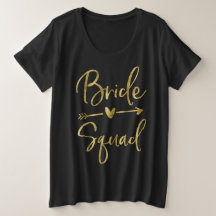 Bride Squad Faux Guld Plus-Storlek skriptpil