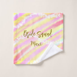Bride squad golden pastel pink colorful glitter br