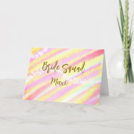 Bride squad golden pastel pink colorful glitter br anteckningskort