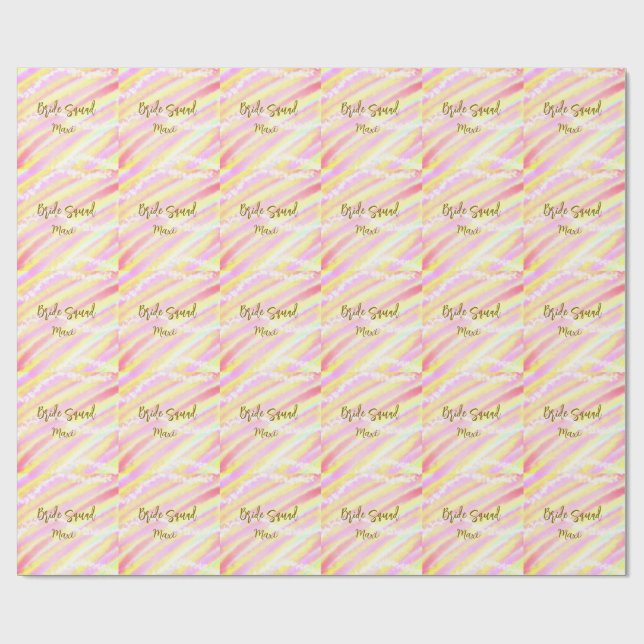 Bride squad golden pastel pink colorful glitter br presentpapper (Platt)