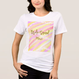 Bride squad golden pastel pink colorful glitter br t shirt