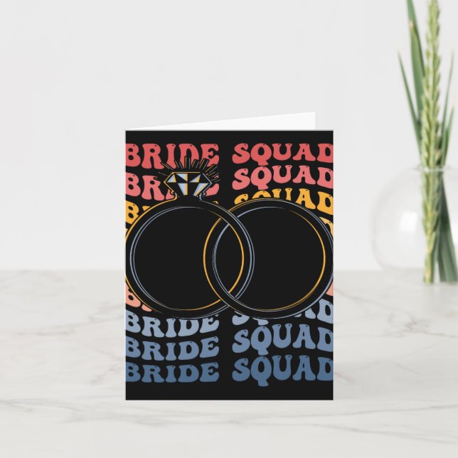 Bride Squad Groovy Brudens sida Bridesmaid Kort (Framsida)