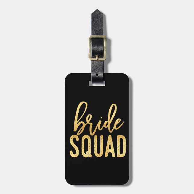 Bride Squad Guld Bagagebricka (Vertikal Framsida)