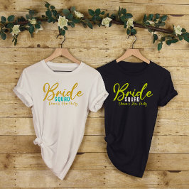 Bride Squad Guld Bright Möhippa Bachelorette Party T Shirt