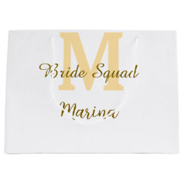 Bride squad monogram golden bridal shower simple 
