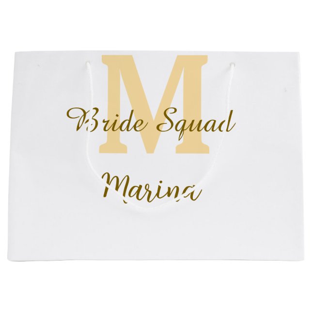 Bride squad monogram golden bridal shower simple  (Framsidan)