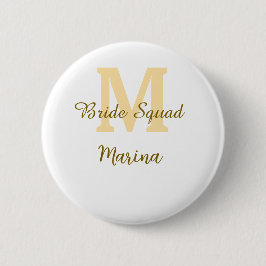Bride squad monogram golden bridal shower simple  knapp