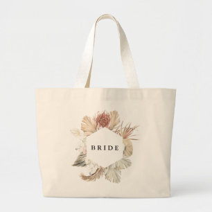 Bride Squad Pampas Torkade Blommigt av gräs, tropi Jumbo Tygkasse