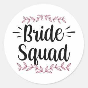 Bride Squad Party Bröllop Bachelorette Cute 1 Runt Klistermärke