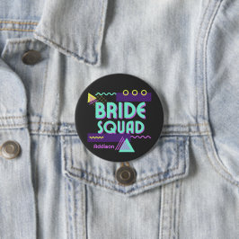 Bride Squad Personlig 90s Bachelorette Button Knapp
