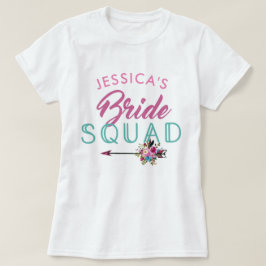 Bride Squad Personlig Party Bridesmaids Toppar Tee Shirt