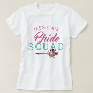Bride Squad Personlig Party Bridesmaids Toppar Tee Shirt