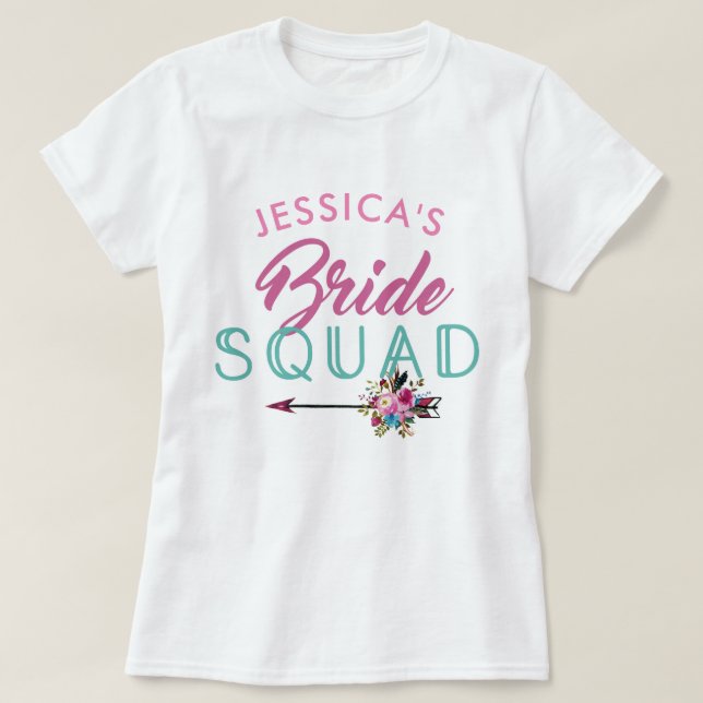 Bride Squad Personlig Party Bridesmaids Toppar Tröja (Design framsida)
