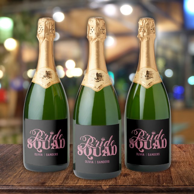 Bride Squad Pink Glitter Bachelorette Party Design (Skapare uppladdad)