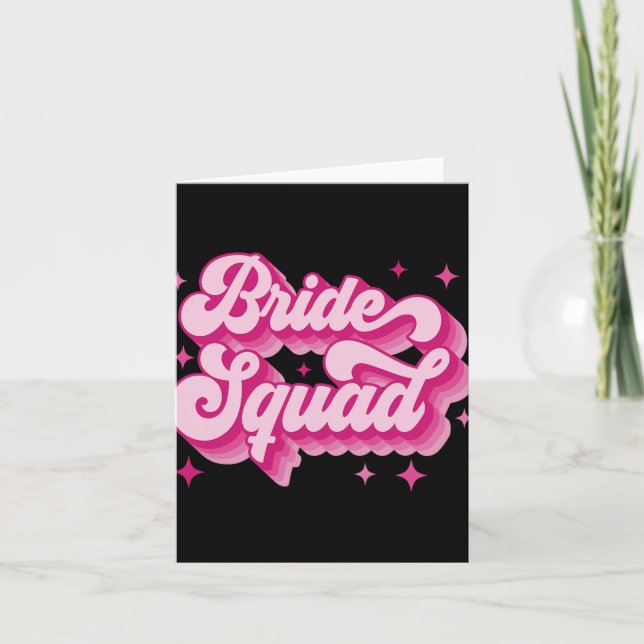 Bride Squad Retro Bröllop Brudens sida Bachelorett Kort (Framsida)