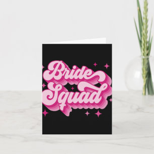 Bride Squad Retro Bröllop Brudens sida Bachelorett Kort