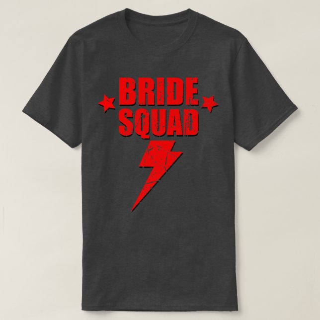 Bride Squad Retro Lightning Bridesmaid Bachelorett T Shirt (Design framsida)