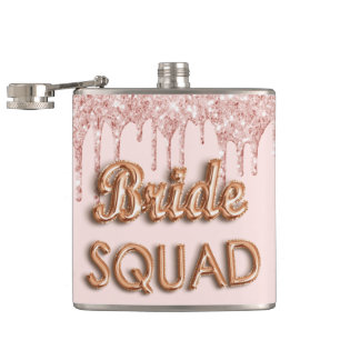 Bride squad ro guld rosa glitter bachelotette fickplunta