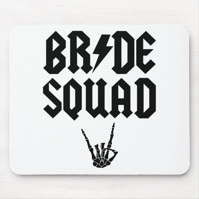 Bride Squad Rock N Roll Skeleton Hand Halloween Ba Musmatta (Framsidan)