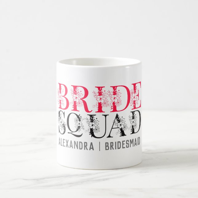 Bride Squad | Rosa Bachelorette Party Bridesmaid Kaffemugg (Center)