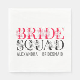 Bride Squad | Rosa Bachelorette Party Bridesmaid Pappersservett