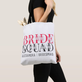 Bride Squad | Rosa Bachelorette Party Bridesmaid Tygkasse