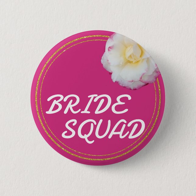 Bride Squad Rosa Blommigt Ro Knapp (Framsida)