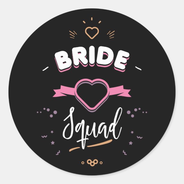 Bride squad runt klistermärke (Framsida)